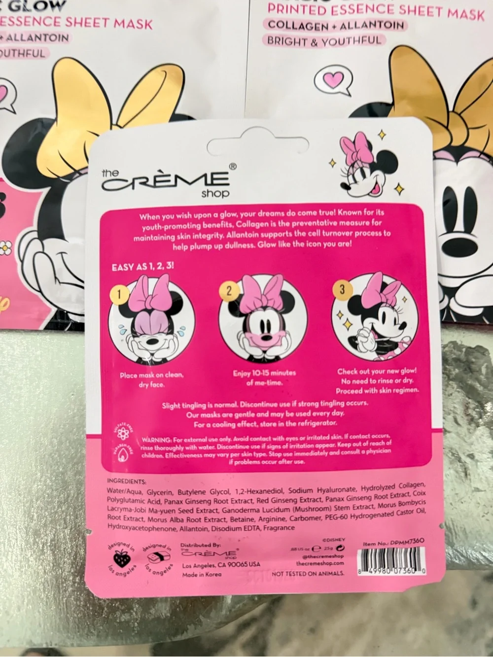 Disney Minnie Magic Glow Printed Essence Sheet Mask - Pink
